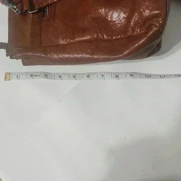 NWOT SPIKES & SPARROW Cognac brown leather textured medium shoulder bag purse - Picture 12 of 13